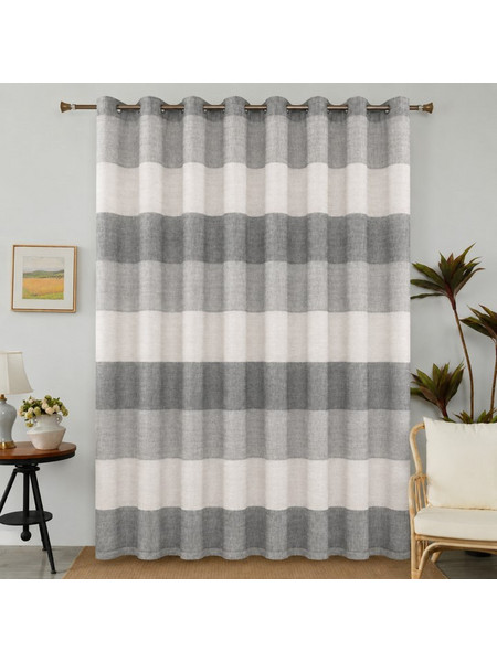 For Home Κουρτίνα με Τρουκς 270x280 612111 Λευκή Γκρι