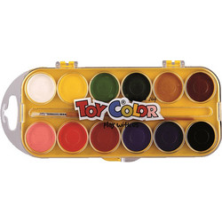 Toy Color Primary Σετ Νερομπογιές με Πινέλο 12 Χρώματα 220.704