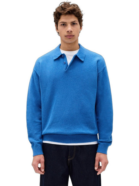 Gap Ανδρική Μπλούζα Polo Μακρυμάνικη Μπλε 839251002