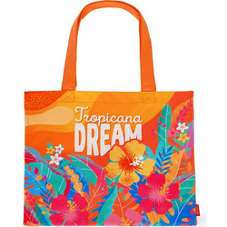 Legami Tropicana Dream Υφασμάτινη Τσάντα Θαλάσσης Ώμου Πορτοκαλί BBAG0009