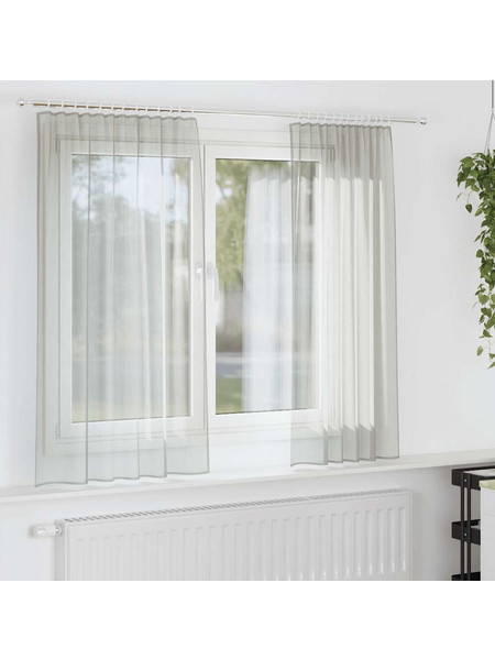 vidaXL Σετ Κουρτίνες Παραθύρου με Γάντζους 140x140 2 τμχ 4102206 Ανοιχτό Γκρι