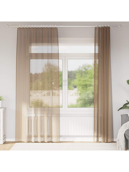 vidaXL Σετ Κουρτίνες Παραθύρου με Γάντζους 140x245 2 τμχ 4102224 Ανοιχτό Καφέ