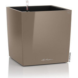Lechuza Cube Premium 30 Αυτοποτιζόμενη Γλάστρα Εσωτερικού Χώρου Τετράγωνη Πλαστική Γκρι Καφέ 29.5x29.5x30cm 16465