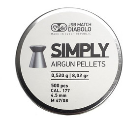 JSB Simply Βολίδες Pellets Αεροβόλου 4.5mm Μολυβένιες 0.52g / 8.02gr 500τμχ