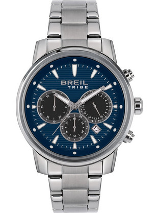 Breil Tribe Caliber Ανδρικό Ρολόι Χρονογράφος με Ασημί Μεταλλικό Μπρασελέ EW0728