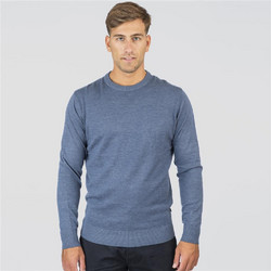 Double Ανδρική Πλεκτή Μπλούζα Μπλε KNIT-8019