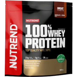 Nutrend 100% Whey Chocolate Cocoa Πρωτεΐνη Ορού Γάλακτος Γράμμωσης Χωρίς Γλουτένη 800gr