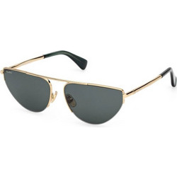 Max Mara MM0122 30N Γυναικεία Γυαλιά Ηλίου Οβάλ Μεταλλικά Χρυσά με Μαύρο Φακό