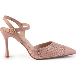 Versace 19V69 Γόβες Slingback Δερμάτινες με Λεπτό Ψηλό Τακούνι Ροζ Χρυσές AMNA164-E525
