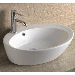 Inter Ceramic Επικαθήμενος Νιπτήρας Μπάνιου Οβάλ Πορσελάνης 61x47x16cm Λευκός ICB851W