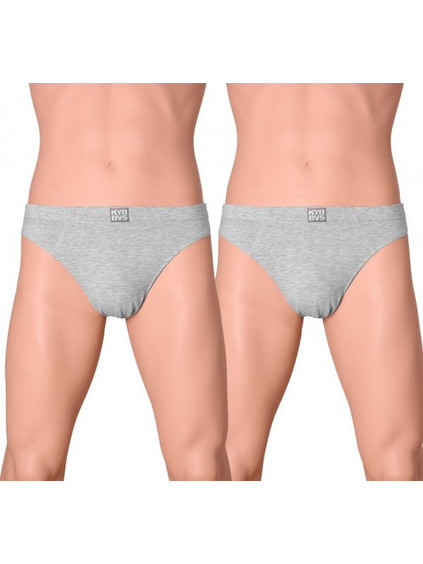 KYBBVS Ανδρικά Σλιπ Βαμβακερά Γκρι 2Pack KB201