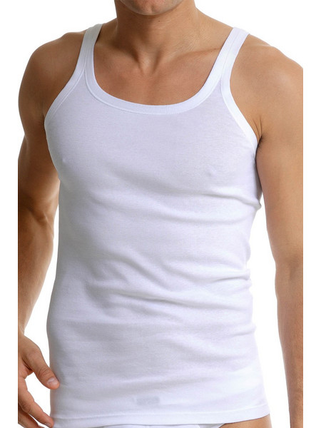 Helios Αμάνικα Ανδρικά Φανελάκια Βαμβακερά Σετ 2Pack Λευκά 80102-2