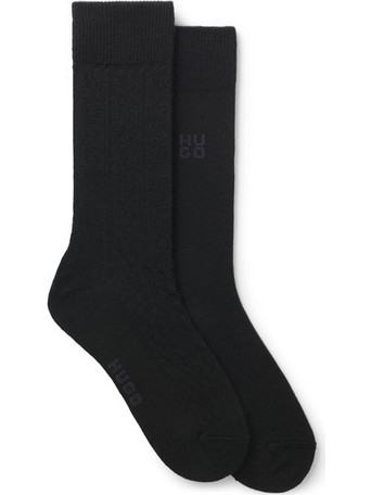 Hugo Boss Ανδρικές Κάλτσες Ψηλές Μαύρες 2Pack 50570245-001
