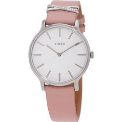 Timex Metropolitian Transcend Γυναικείο Ρολόι με Ροζ Δερμάτινο Λουράκι TW2T47900