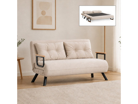 Megapap Sando Διθέσιος Καναπές Κρεβάτι Μπεζ 133x78x78cm GP061-00021