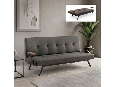 Megapap Zven Τριθέσιος Καναπές Κρεβάτι Ανθρακί 180x64x78cm GP061-00221