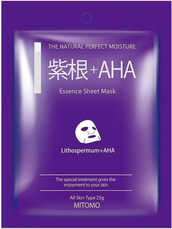 Mitomo Aha & Lithospermum Sheet Μάσκα Προσώπου για Αντιγήρανση & Ενυδάτωση 25gr