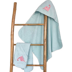 Sunshine Home Fluffy Dino Βρεφικό Μπουρνούζι Κάπα Πράσινο Mint 75x75cm