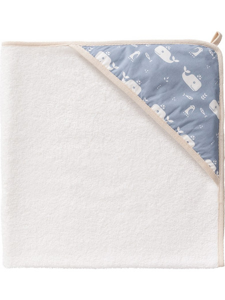 Fresk Whale Βρεφικό Μπουρνούζι Κάπα Γαλάζιο 75x75cm