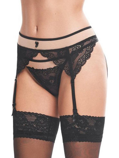 KOTEK Ζαρτιέρες με Δαντέλα See Through Μαύρες KO-G001