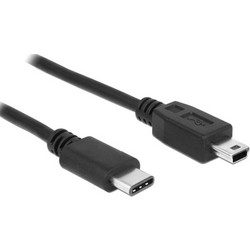 Powertech CAB-UC079 Καλώδιο USB-B Mini Male 2.0 to USB-C Male 1.5m Black