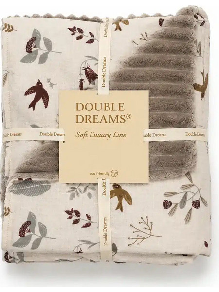 Double Dreams Harmony Κουβέρτα Κούνιας Γούνινη 100x150 Εκρού Καφέ