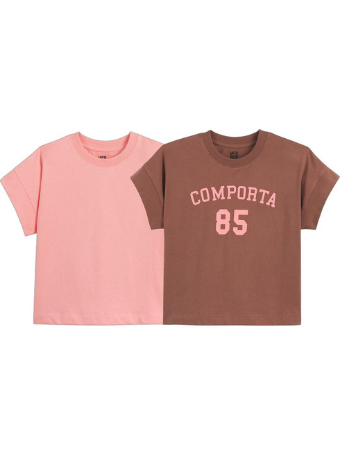 La Redoute Σετ Παιδικά T-Shirt Κοντομάνικα Ροζ Καφέ 351264823