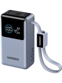 Ugreen Nexode Pro PB727 Power Bank 10000mAh 55W με Ενσωματωμένο Καλώδιο USB-C Power Delivery Light Blue