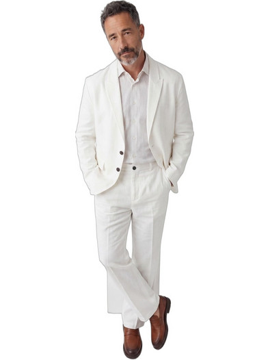 Ben Tailor Casual Ανδρικό Κοστούμι Καλοκαιρινό Λινό με Κανονική Εφαρμογή Λευκό BENT.1827