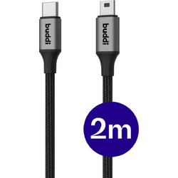 Buddi Braided USB-C to Lightning Cable 12W 2m Black 8719246550881