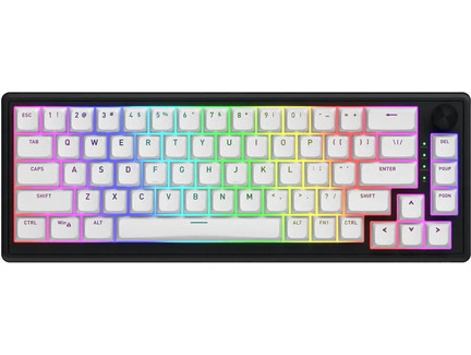 Hator Skyfall 60 Ασύρματο Μηχανικό Gaming Πληκτρολόγιο TenKeyLess με Hator Aurum Sterling Διακόπτες RGB Black White