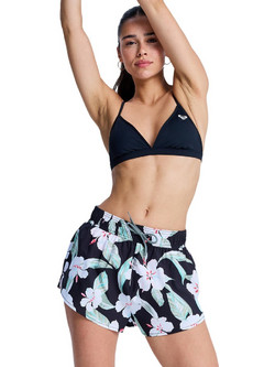 Roxy Bad Waves Bikini Boxer Floral Μαύρο Λευκό ERJBS03339-KVJ5