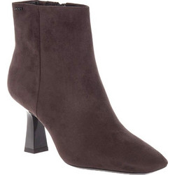DKNY Addison Γυναικεία Μποτάκια Αστραγάλου Suede Σοκολατί με Χοντρό Χαμηλό Τακούνι K3699869-BRN