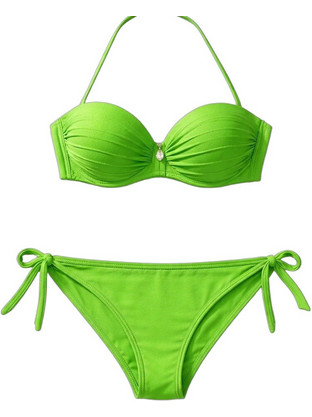 Med Bikini Set Strapless με Ενίσχυση Πράσινο 22022502-10/22064302-10