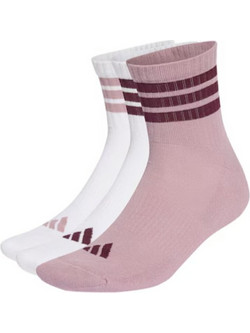 Adidas Γυναικείες Κάλτσες Λευκές Ροζ 3Pack KQ6772
