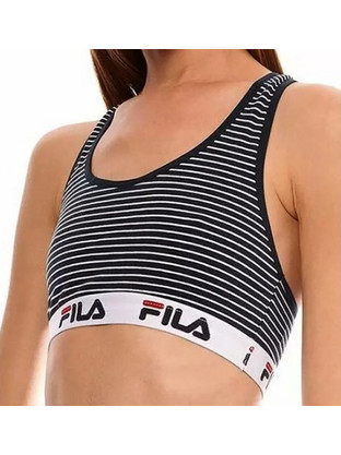 Fila Αθλητικό Μπουστάκι με Χαμηλή Στήριξη Μαύρο Λευκό 0991481-133