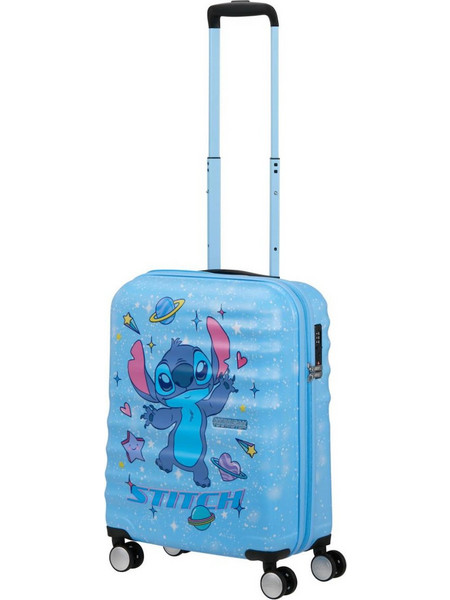 American Tourister Wavebreaker Stitch Universe 152579-B058 Παιδική Βαλίτσα Καμπίνας 55x40x20cm με 4 Ρόδες Γαλάζια
