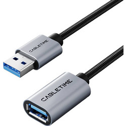 Cabletime CT-AMAF1 Καλώδιο Braided USB-A Male 3.0 to USB-A Female 3m Black CT-AMAF1-AG3