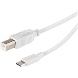 Vivanco VVITCABUSBBTYC Καλώδιο USB-B Male 2.0 to USB-C Male 1.8m White