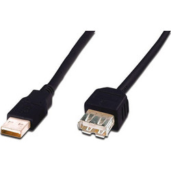 Digitus AK-300202-050-S Καλώδιο USB-A Male 2.0 to USB-A Female 5m Black