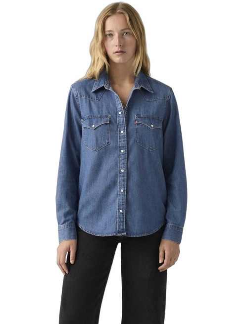 Levi's Μακρυμάνικο Γυναικείο Πουκάμισο Τζιν Mονόχρωμο Μπλε 86832-0018