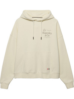 Superdry Luxe Γυναικείο Αθλητικό Φούτερ με Κουκούλα Εκρού W2012691D-22C