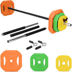 4FIZJO 5656 Body Pump Μπάρα Σετ με Βάρη 20kg Φ25mm 40cm με Κολάρα Μανταλάκια