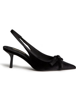 Corina Γόβες Slingback με Τακούνι Στιλέτο με Φιόγκο Μαύρες M6717