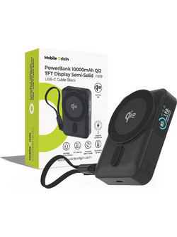 Mobile Origin PB19 Wireless Magsafe Power Bank 10000mAh 20W με Ενσωματωμένο Καλώδιο USB-C Power Delivery Black