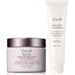 Fresh Rose Deep Hydration Face Cream 50ml + Soy Face Cleanser 150ml