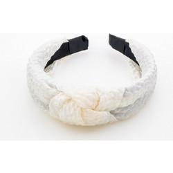 Novita Elegant Textured Στέκα Μαλλιών Υφασμάτινη Κόμπος Εκρού
