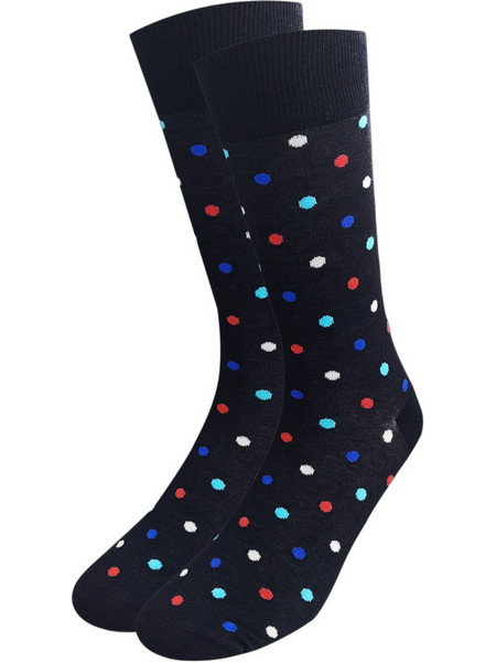 NODO Mini Dots Βαμβακερές Ανδρικές Κάλτσες Ψηλές Μαύρες S14577