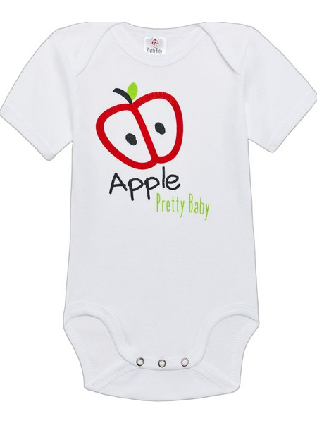 Pretty Baby Apple Φορμάκι Εσώρουχο Κοντομάνικo για Αγόρι Λευκό 34859-4-85