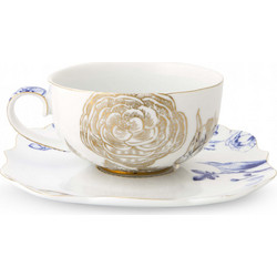 Pip Studio Royal Φλιτζάνι Cappuccino & Τσαγιού Πορσελάνης Λευκό Χρυσό 225ml 51004035